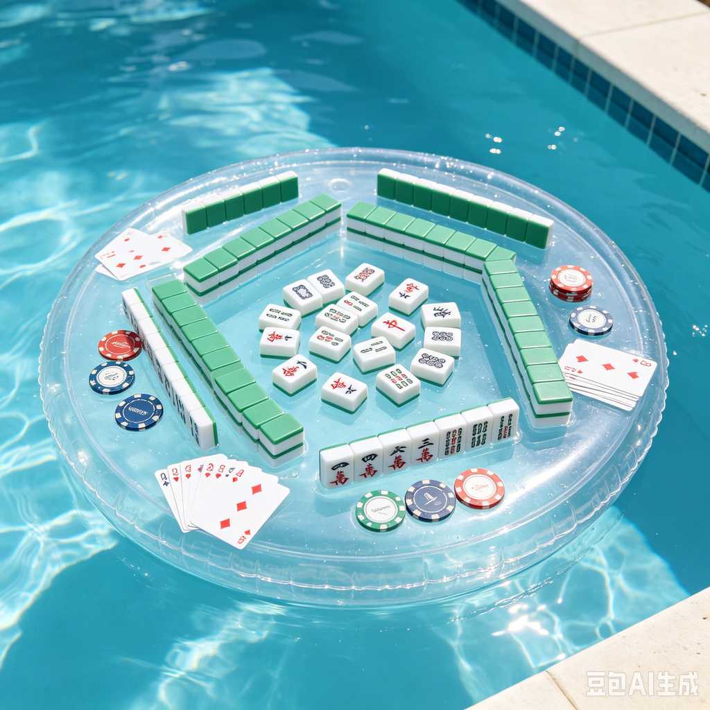 vintage text mahjong set